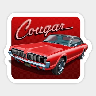 1967 Mercury Cougar cardinal red Sticker